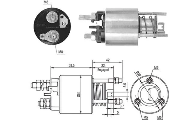 Solenoid Switch, starter MAGNETI MARELLI 940113050384