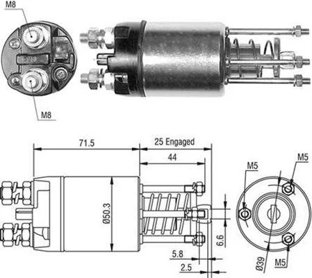 Solenoid Switch, starter MAGNETI MARELLI 940113050460